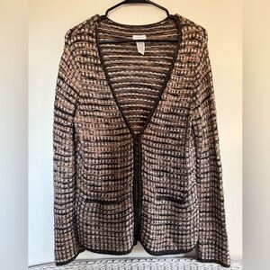 Jaclyn Smith Women's Black and Brown Cardigan